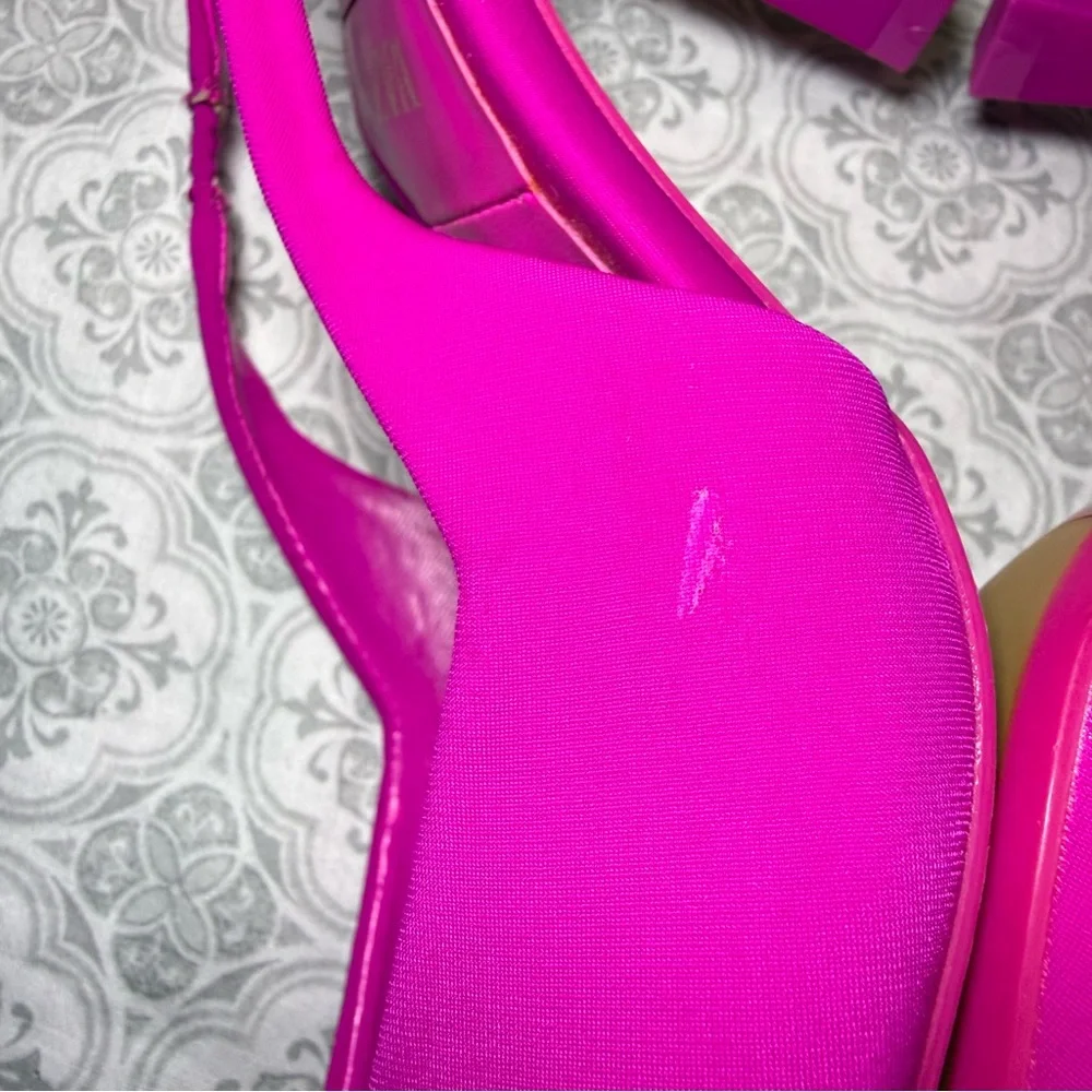 Zara Fuchsia Fabric High-Heel Slingback Court Shoes. Size 37/6.5